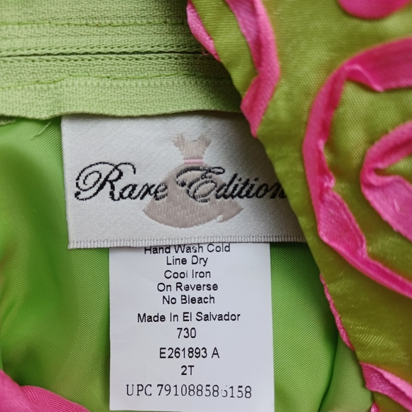 Rare Editions Soutache Bonaz Taffeta A-line Special Occasion Dress Pink Green 2T - Picture 11 of 12
